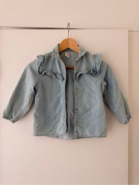H&M Kids Ruffle Denim Shirt – Girls 6/7Y – Super Cute. Great condition
